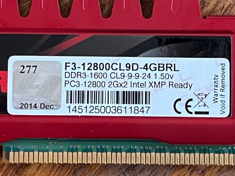 G.Skill Ripjaws 4GB Kit (2x2GB) PC3-12800 DDR3-1600 DIMM RAM