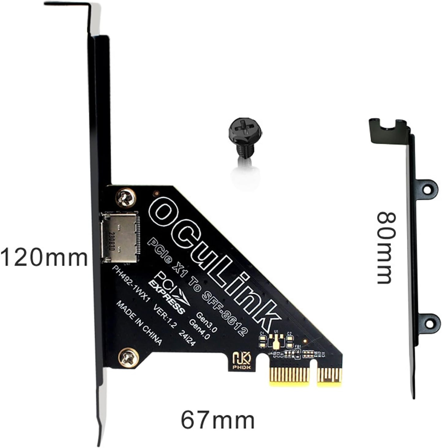 Pcie 4.0 X4 64Gbps Compatible with Oculink SFF-8612 SFF-8611 External GPU Egpu R