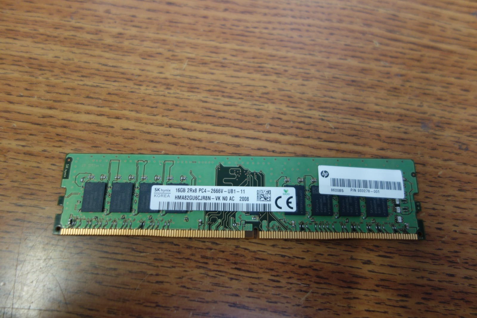 SK Hynix 16GB DDR4 2666 MHz PC4-21300 2Rx8 DIMM Desktop RAM HMA82GU6CJR8N-VK