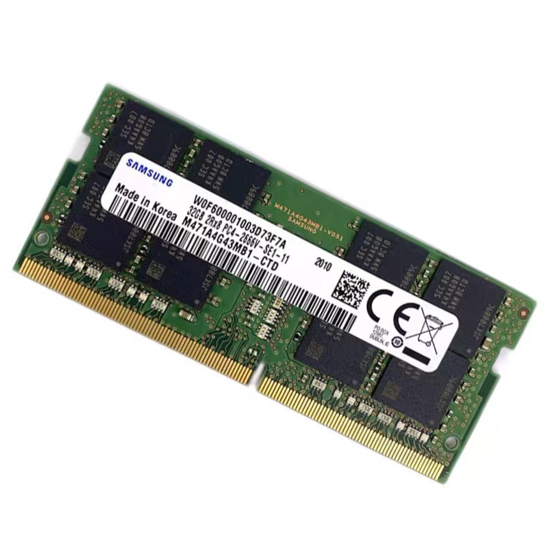 Samsung 128GB (4X32GB) DDR4 2666MHz PC4-21300 SODIMM Memory Ram M471A4G43MB1-CTD