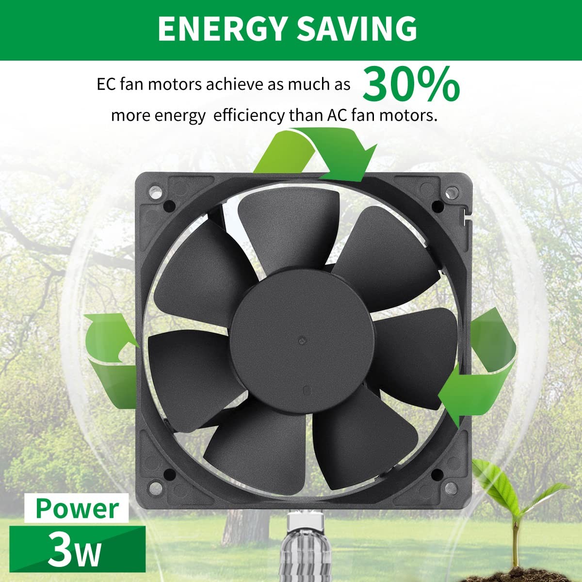 WDERAIR Small 120mm x 25mm EC 4 Inch Brushless Cooling Fan with AC Plug 110V …