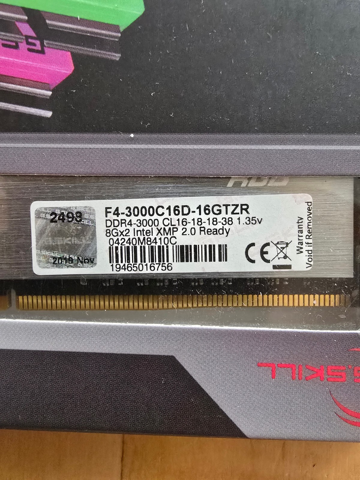 DDR4 Ram 3000mhz 8GBx2