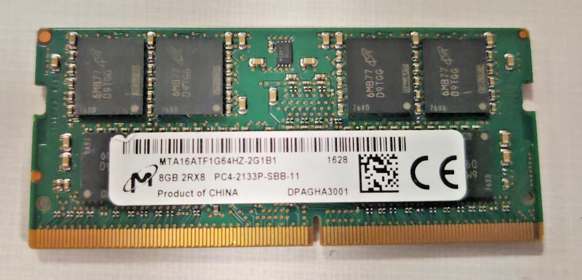 Micron 8GB 2RX8 PC4-2133P SODIMM Laptop Memory MTA16ATF1G64HZ-2G1B1