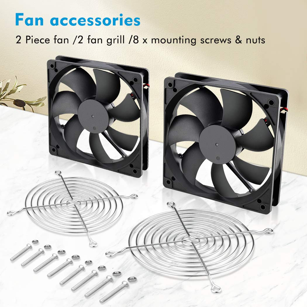 120mm X 25mm Brushless Dc Cooler Case Cooling Fan 12v 2pin 2 Pack