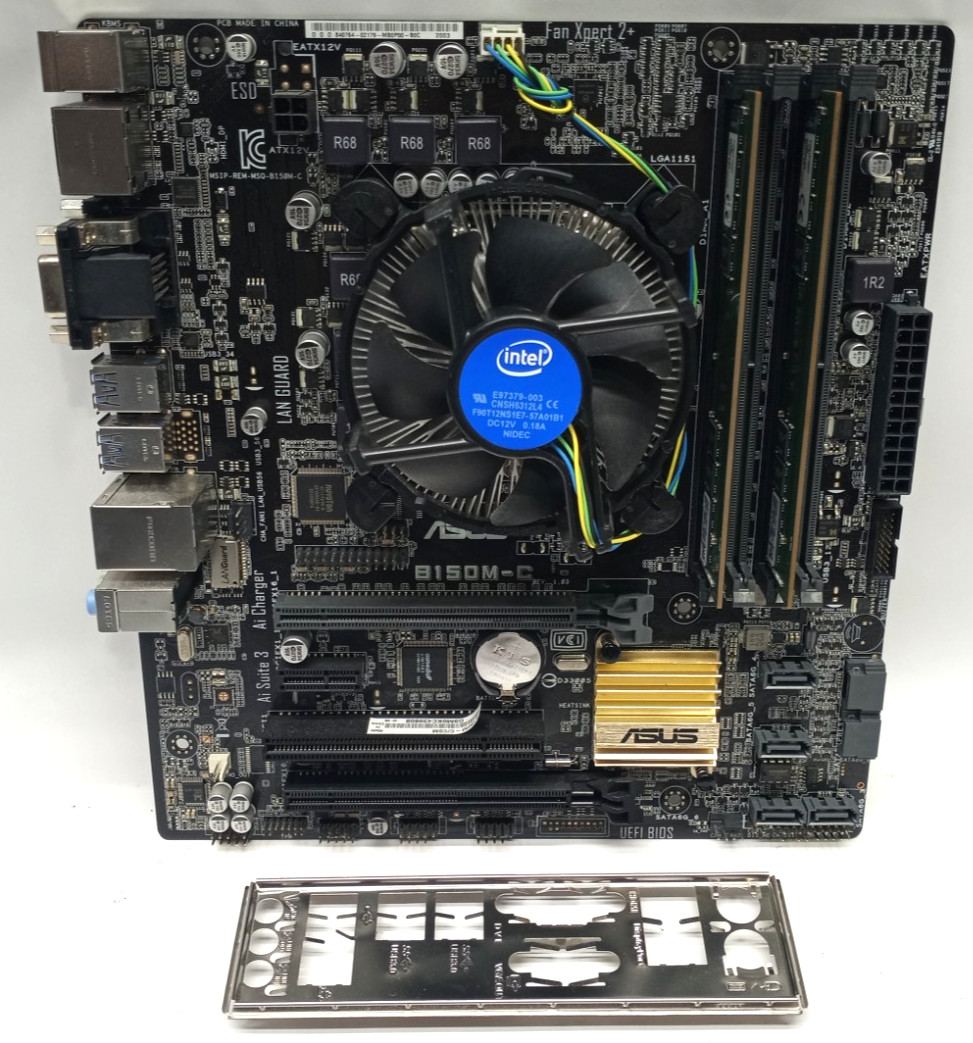 ASUS B150M-C Rev. 1.03 Motherboard i5-6400@2.70GHz 8GB RAM +I/O MC353!