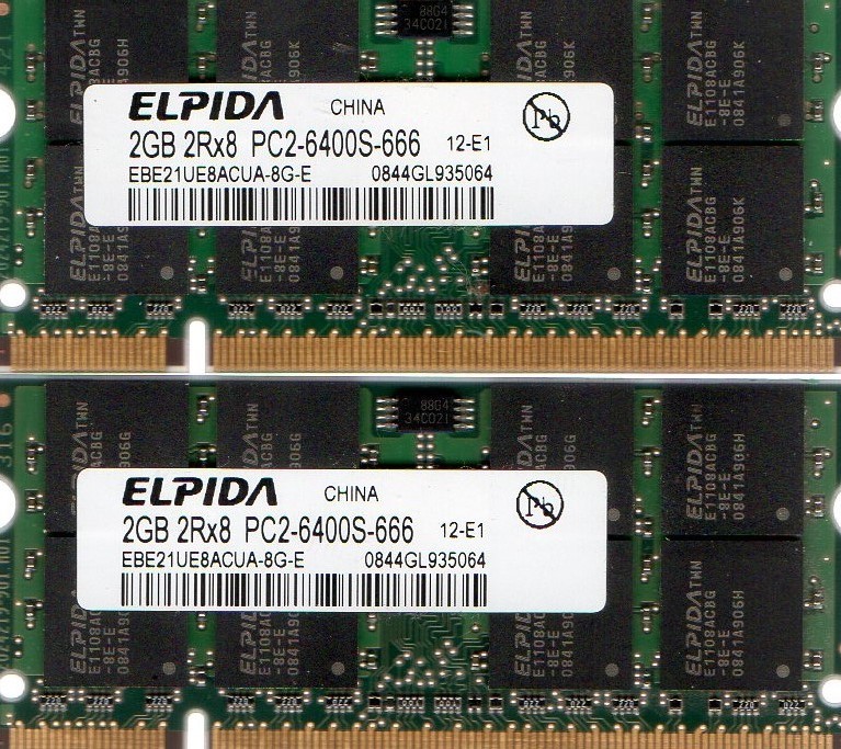 4GB 2X 2GB Kit Panasonic ToughBook/Let’s Note Notebook/Laptop DDR2 RAM Memory
