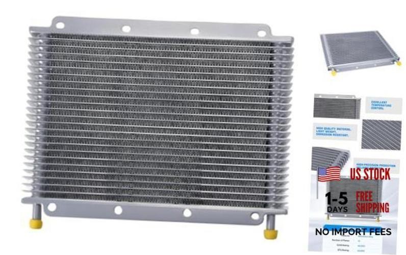 25-Round Sliver Universal Transmission Oil Cooler – Aluminum Plate & Fin