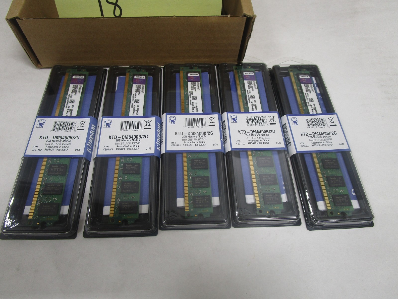 KINGSTON 2GB Desktop Memory Low Profile KTD-DM8400B/2G NEW OPEN BOX OF 18