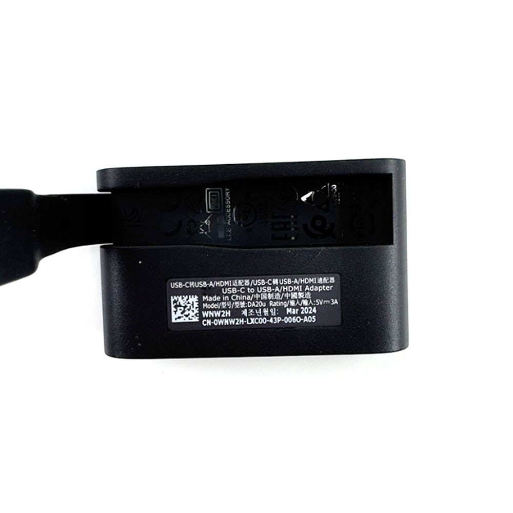 USB-C (Male) to HDMI / USB 3.0 Dongle Adapter For DELL 0WNW2H WNW2H DA20U 5A=3A