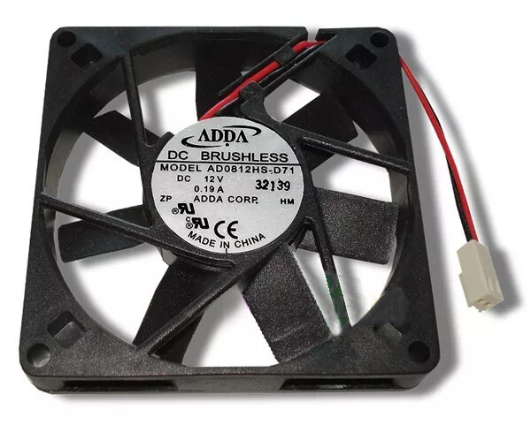 Adda 80mm x 15mm Slim Power Supply Fan w/ 2 Pin Connector AD0812HS-D71 3″ Wires