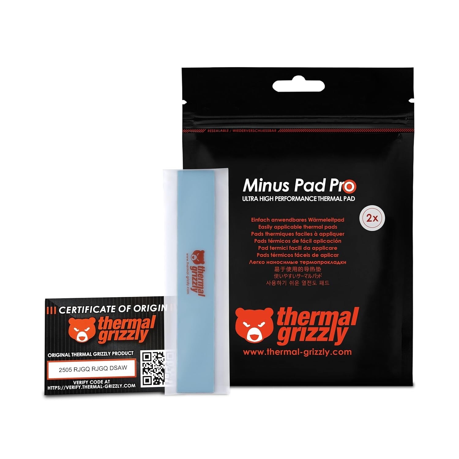 Thermal Grizzly Minus Pad Pro 120x20x0.5mm– 2-Pack
