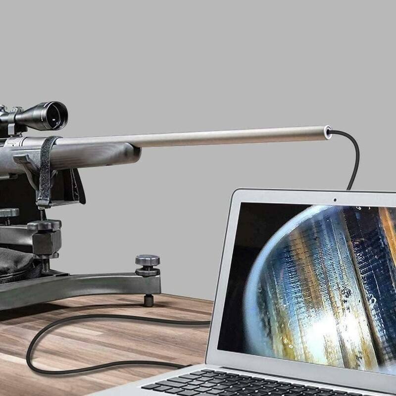 Borescope Rifle Inspection Camera Caliber Firearms W/ LED Light & Mirrors Black
