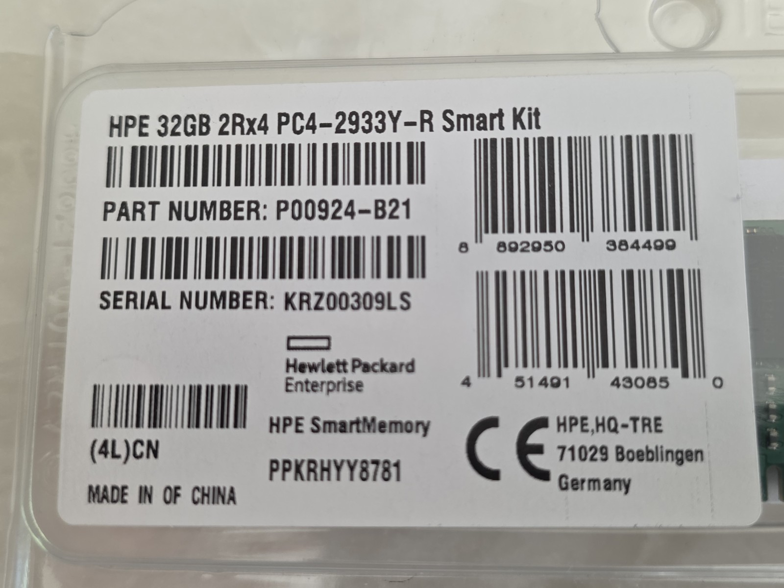 P00924-B21 P03052-091 HPE 2RX4 32GB DDR4 PC4-2933Y RDIMM REG Server RAM Memory
