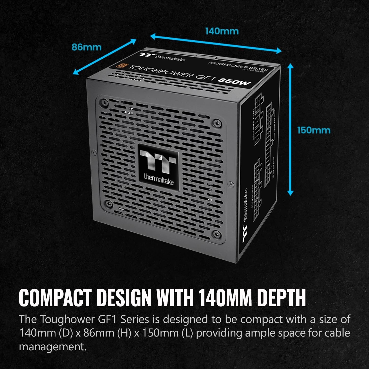 Thermaltake GF1 Fully Modular ATX 850W Power Supply – 80 Plus Gold – Ultra Qu…