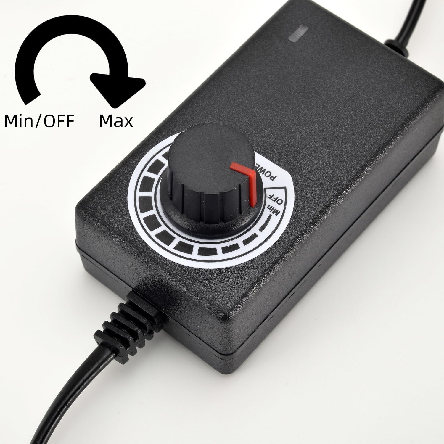12V PC Fan Speed Controller, Power Supply 100-240V AC to 3-12V DC Black