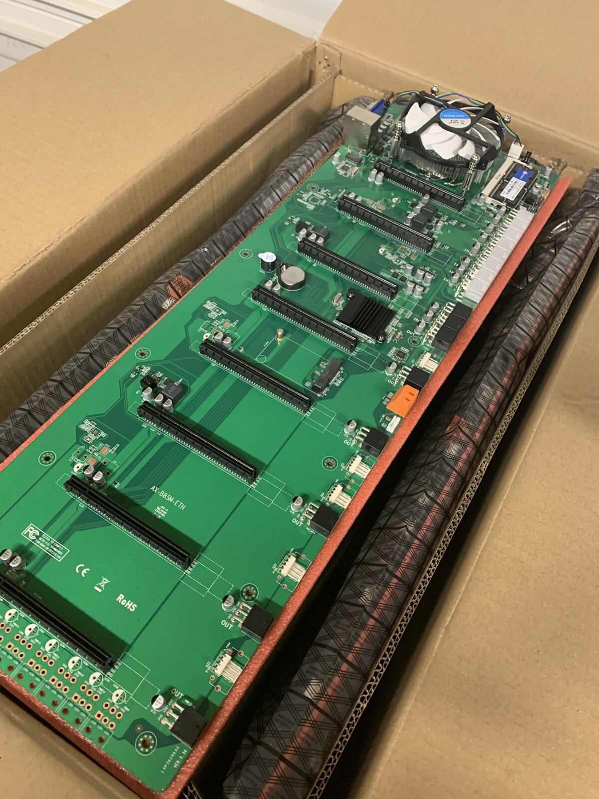 8 GPU Riser-less Crypto Mining Motherboard + CPU + RAM – ETH BTC RVN -New ✈️✈️