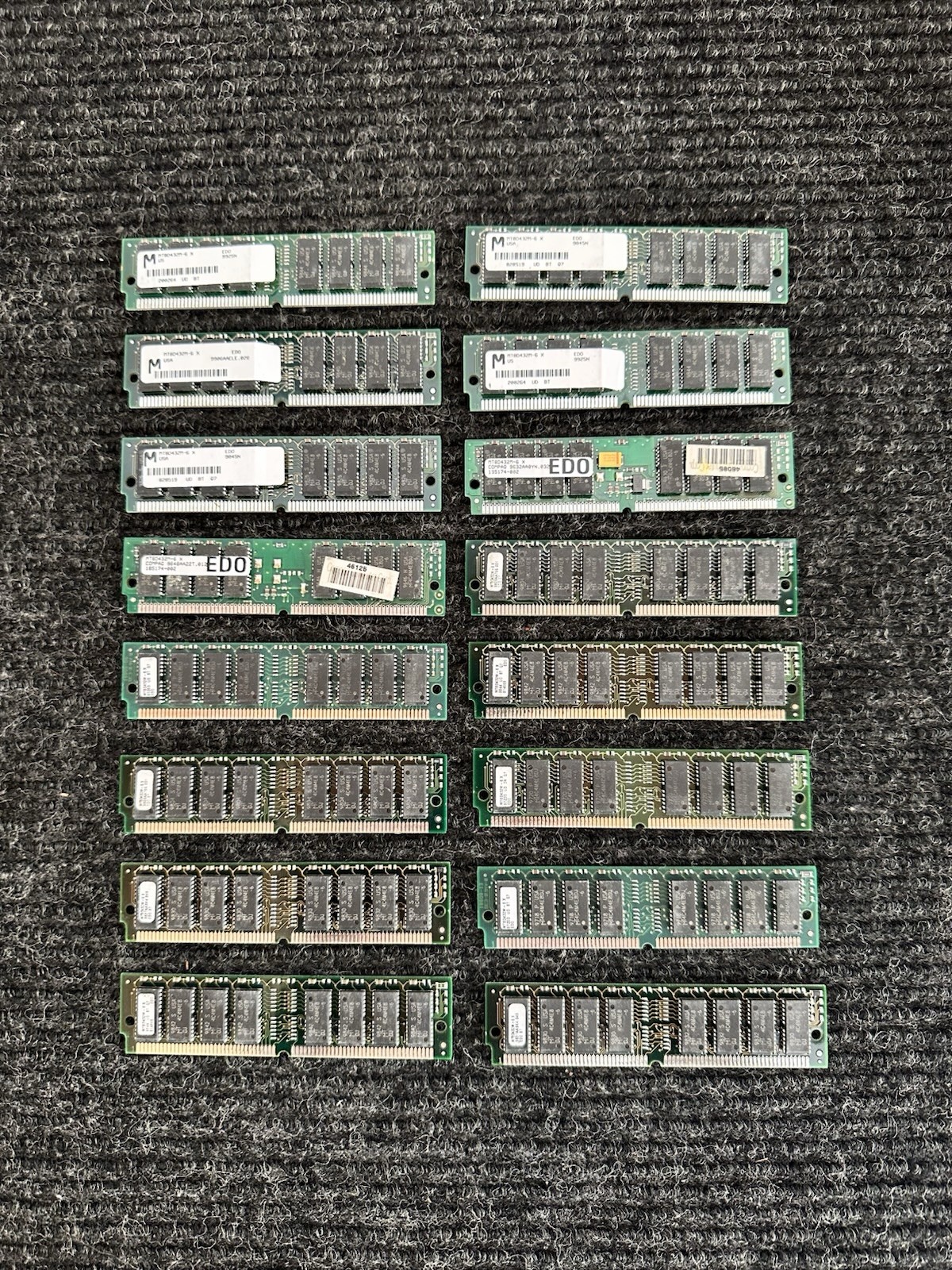 Micron MT8D432M-6 X 16MB 72-pin EDO Lot Of 16 Tested Working Free Shipping