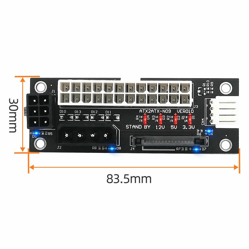 ADD2PSU 4 in 1 Power Supply Connector – Molex 4Pin/Sata/Atx 6Pin/4Pin Dual PSU