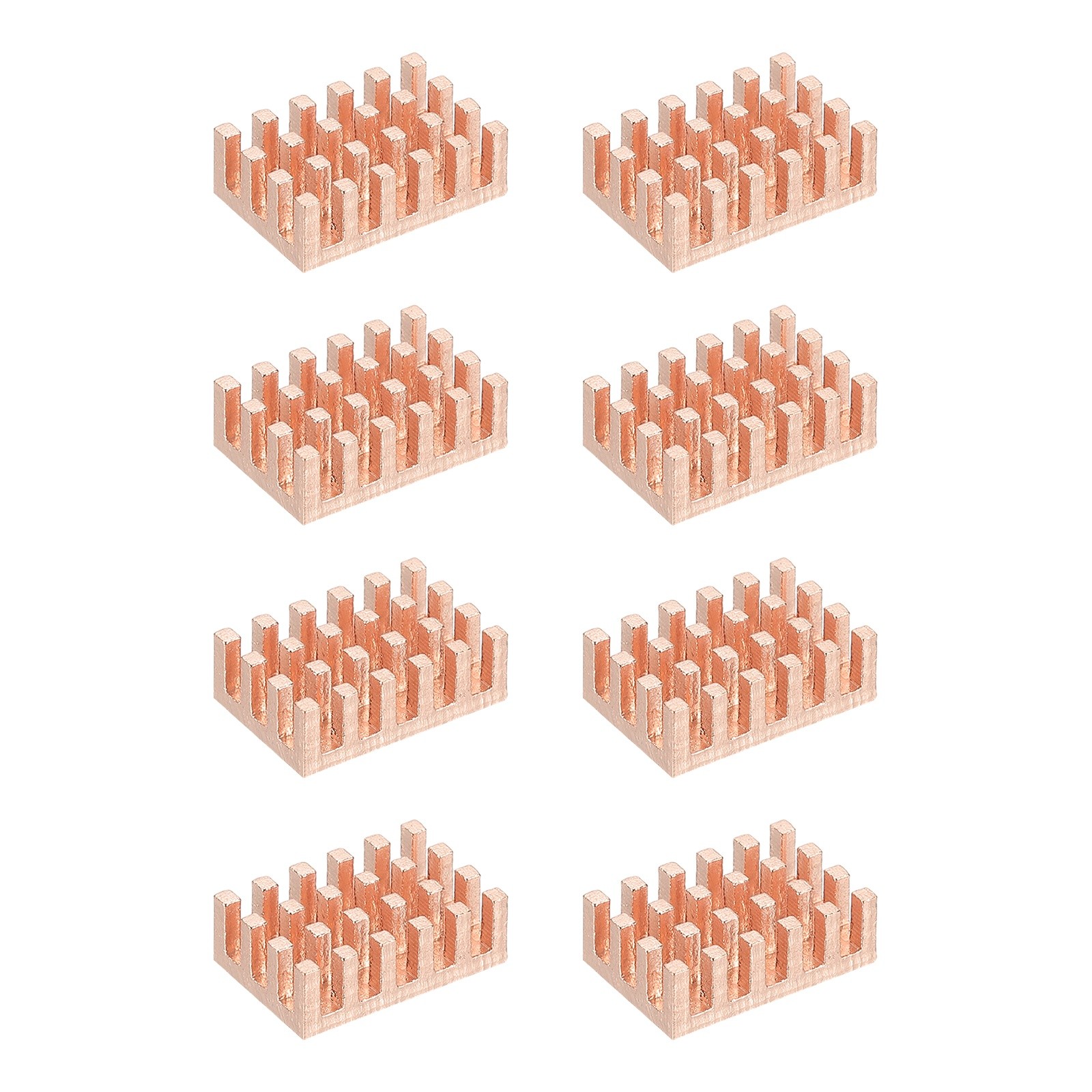 8 Pcs Copper Heatsink 10x15x5mm, Heat Sink Cooler Radiator for Raspberry Pi