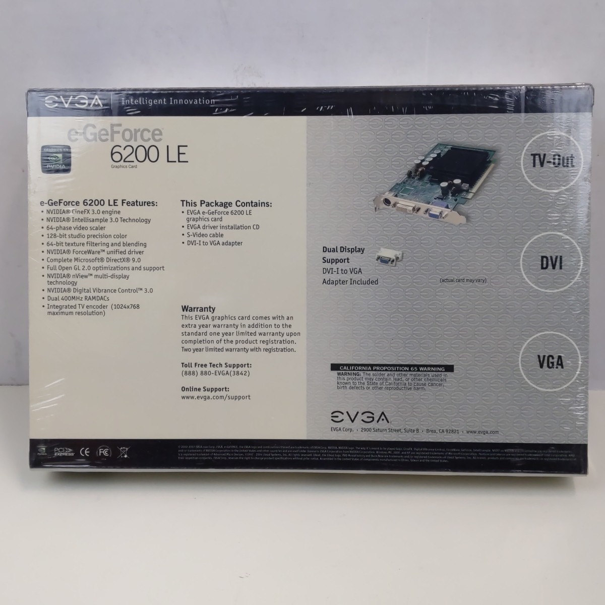EVGA NVIDIA eGeForce 6200 LE 256MB PCI-E Graphics Card New Sealed Retro PC