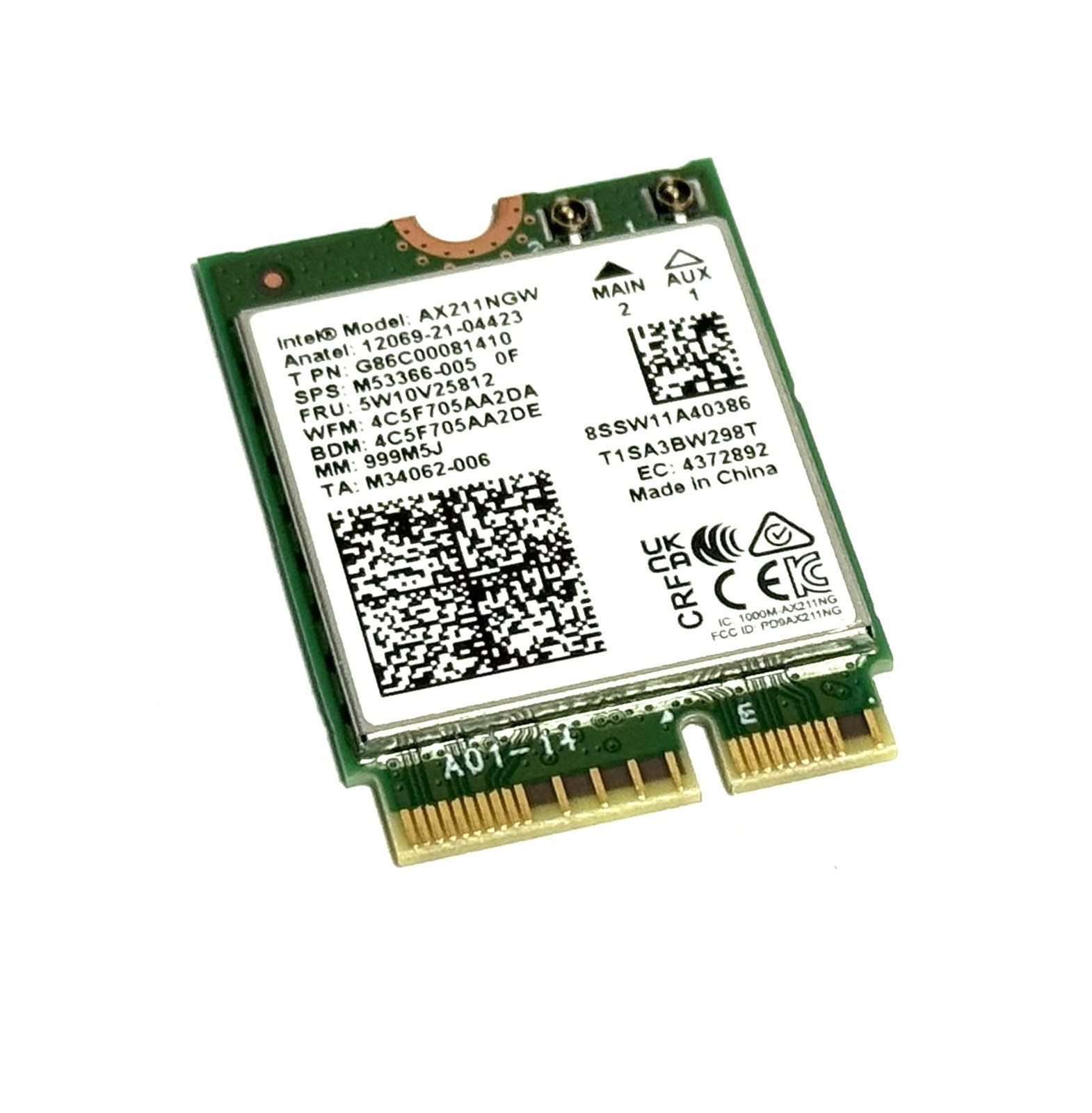 OEM Intel AX211 WIFI 6E CNVio2 Adapter w/Tri Band 2.4 | 5 | & 6GHz AX211NGW