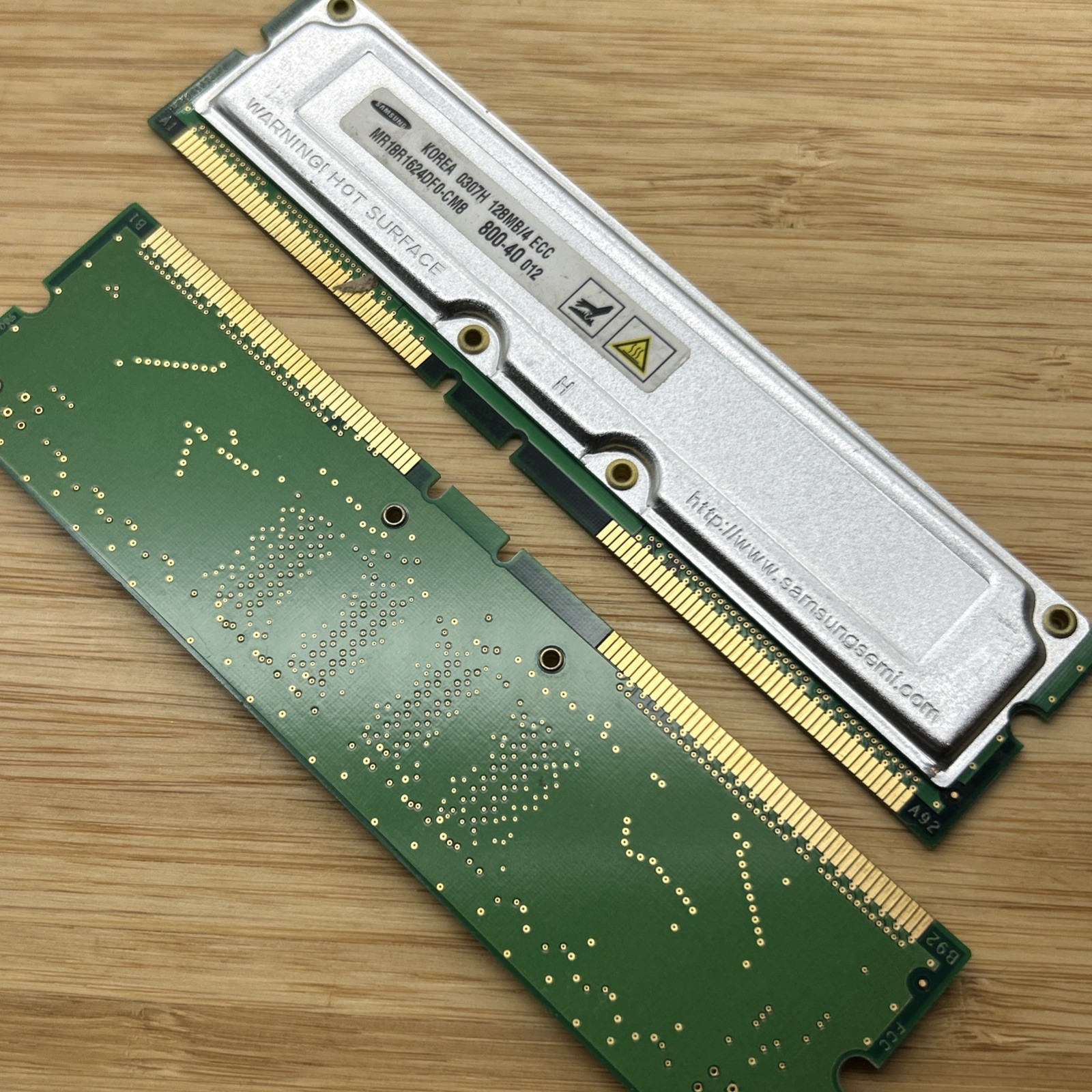 128MB Samsung Desktop Modules 800-40 184 pin RDram Memory Rambus ECC PR