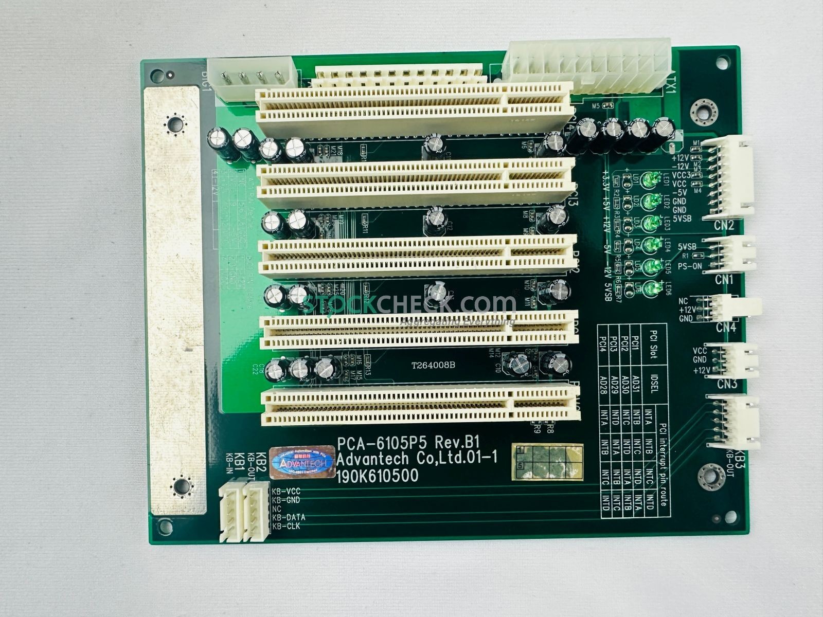 Advantech PCA-6105P5 REV B1 190K610500 PCI Backplane. 5-Slots