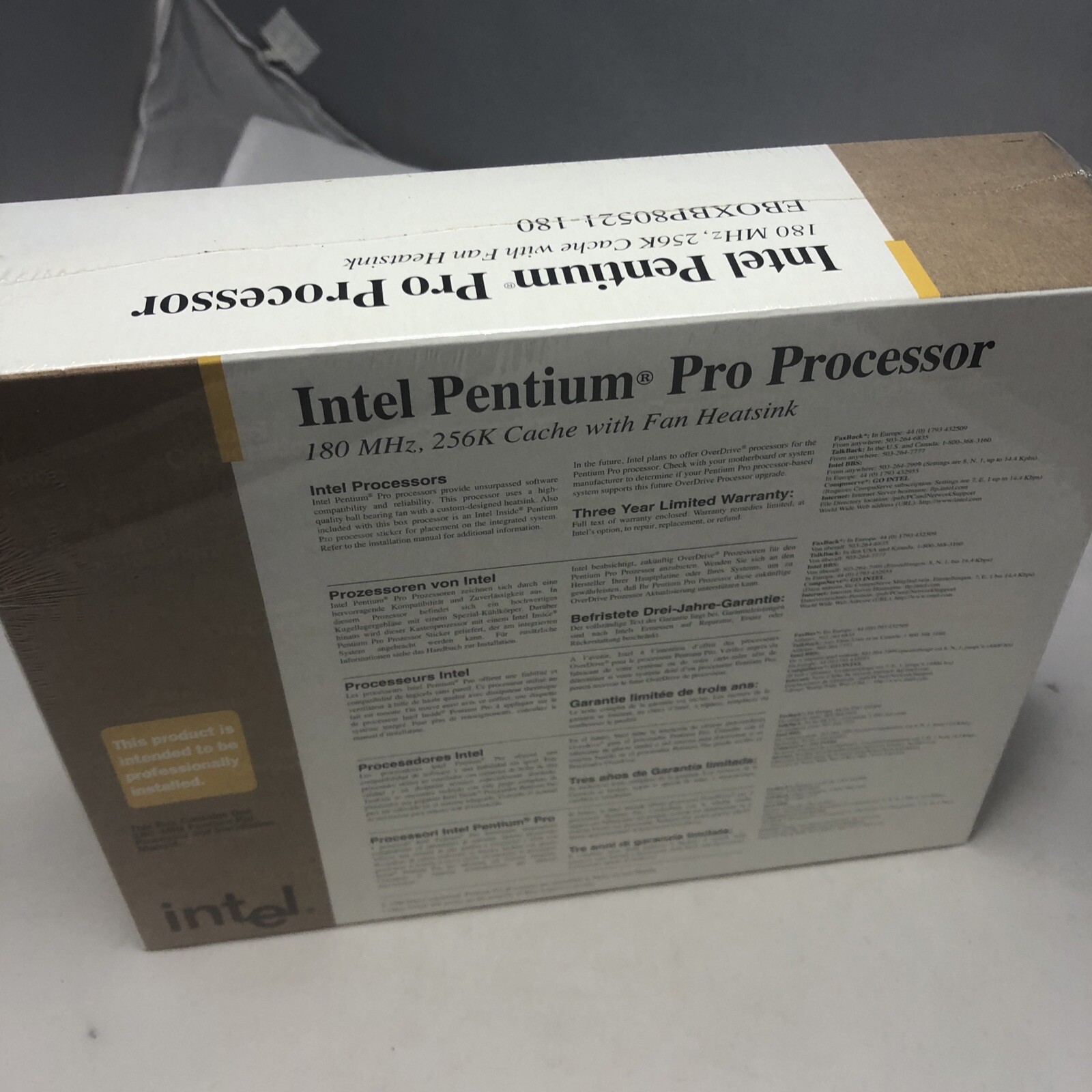 NEW Vintage Intel Pentium Pro Processor 180MHz CPU Sealed Retail Boxed 1996