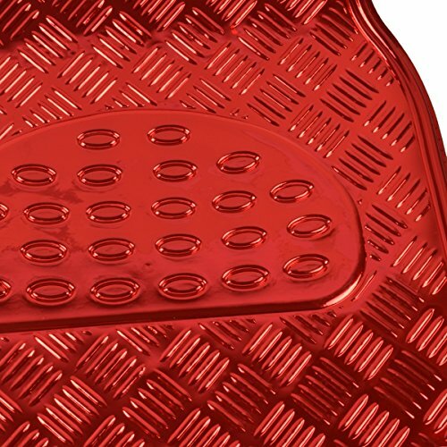 BDK Universal Fit 4-Piece Metallic Design Car Floor Mat – Assorted Colors