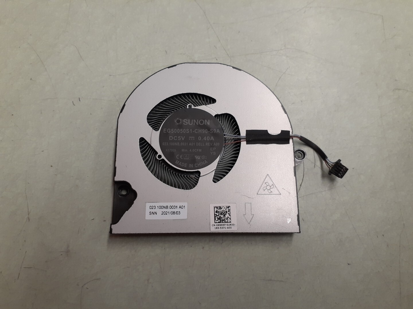 Dell Inspiron 5410 5415 EG50050S1-CH90-S9A DC5V 0.40A Cooling Fan KRK6P 0KRK6P