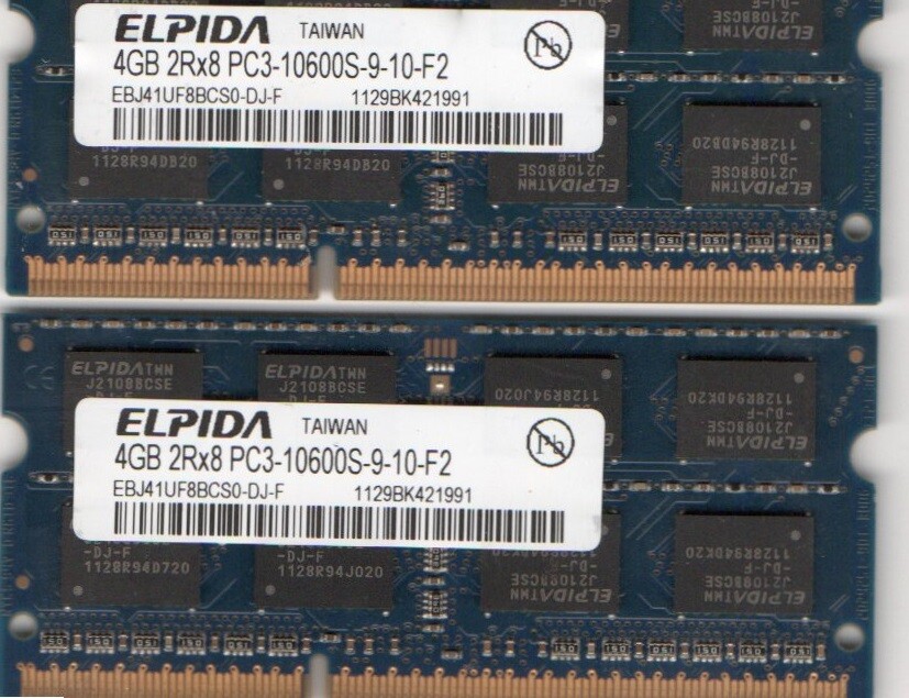 8GB (2x 4GB Kit) Apple MacBook Pro Core i5 2.4 13.3″ MD313LL/A A1278 DDR3 Memory