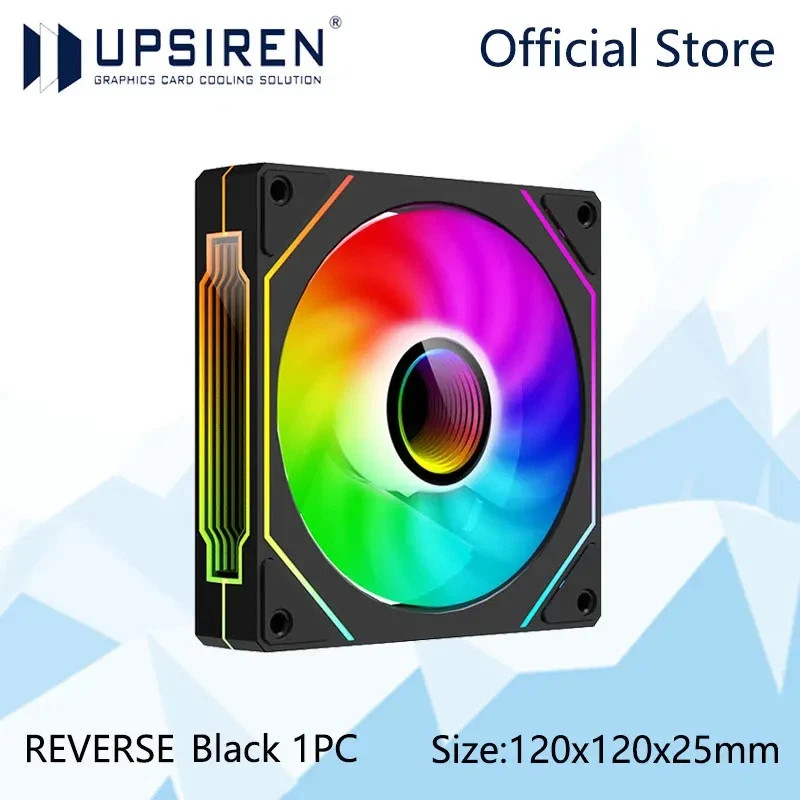 UPSIREN UF-1 PRISM 4 PRO 120mm ARGB PWM PC Case Cooling Fan 5 Pack Black 12V