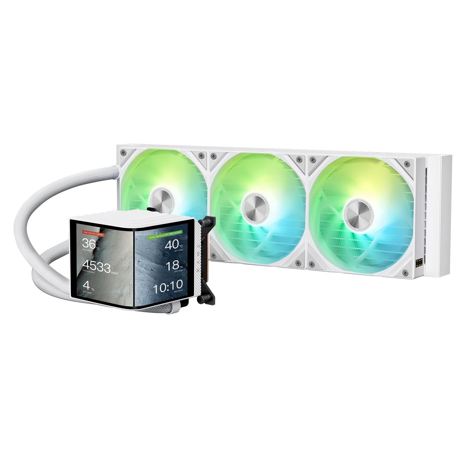 TRYX Panorama 360 ARGB Asetek 8th Gen V2 AIO Cooler (White) L-P360A-AS3M-G1W