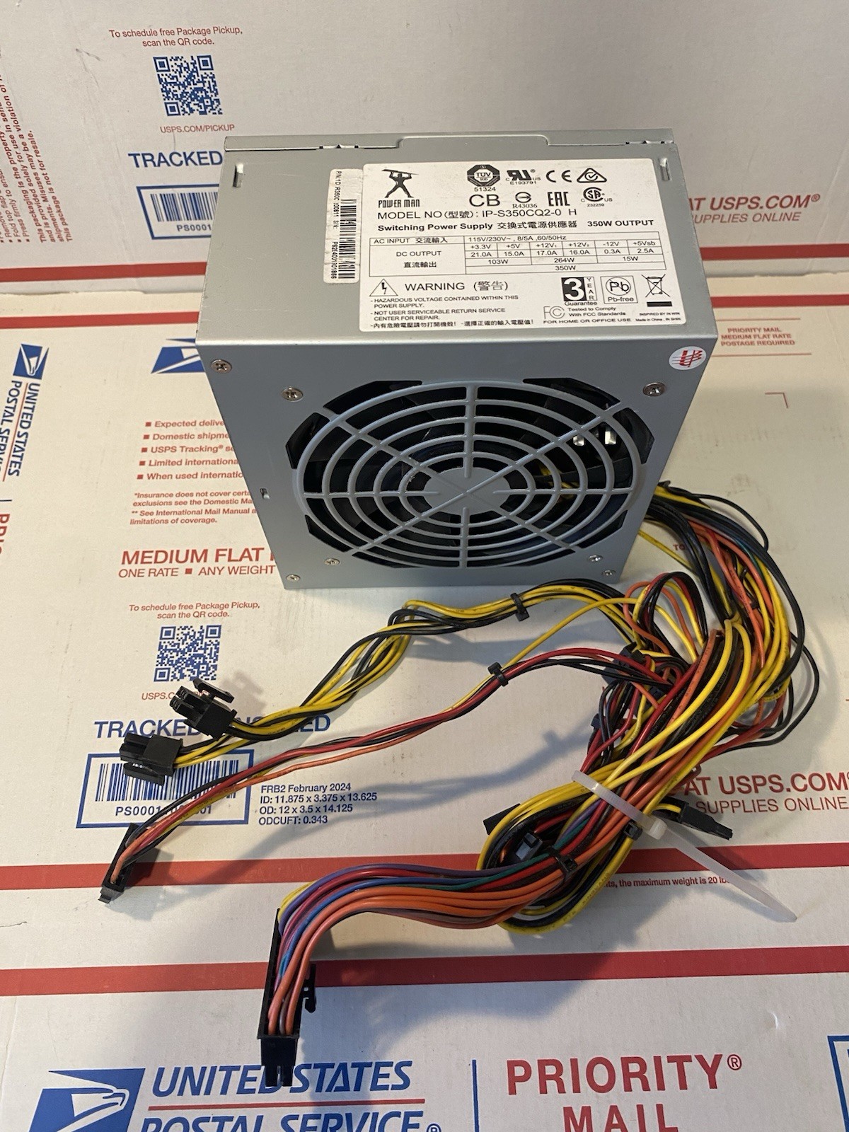Power Man Model IP-S350CQ2-0 350W Power Supply 8Pin(4+4) 12V & 6Pin PCI-E
