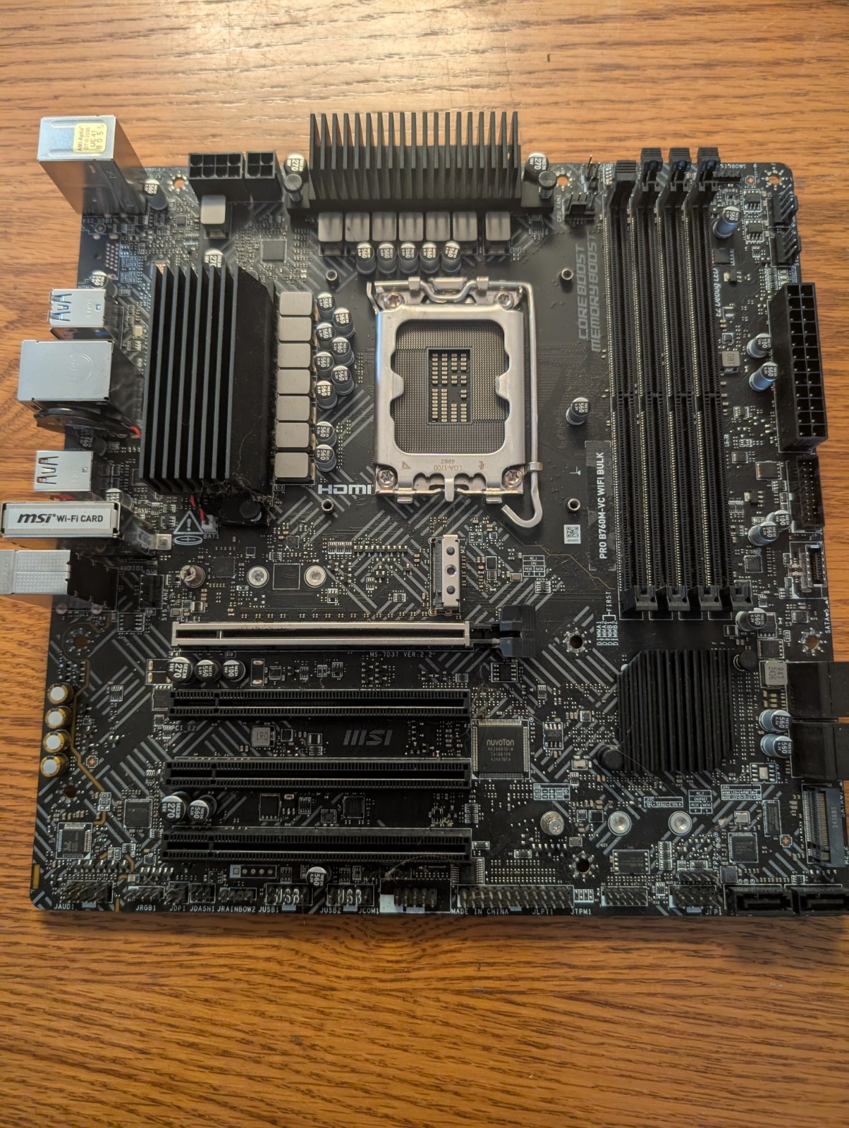 MSI Pro B760M-VC LGA1700 MicroATX WiFi Bulk
