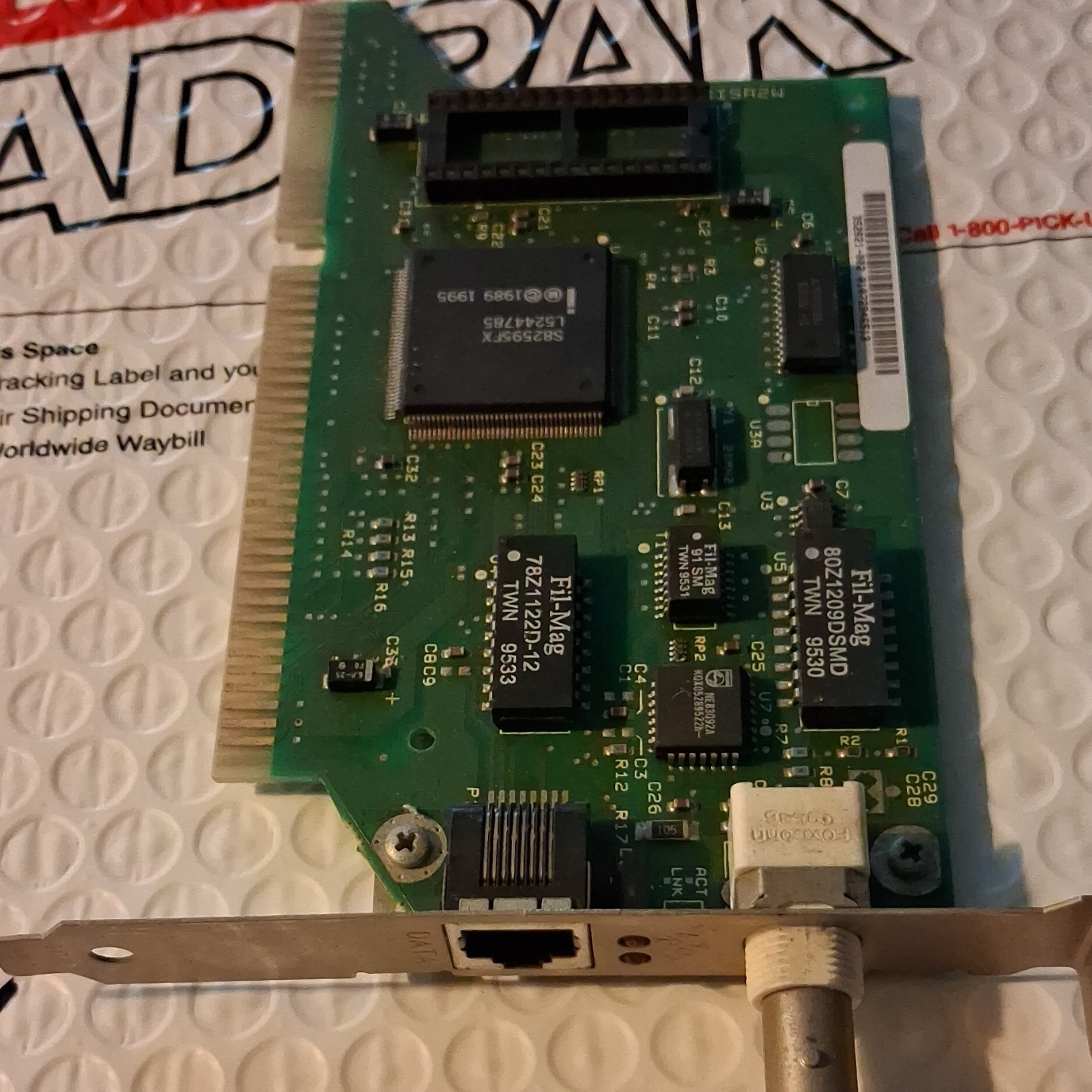 Intel 82559FX ISA 10/100 Ethernet Network Card 2-Port RJ-45 BNC 325621-002