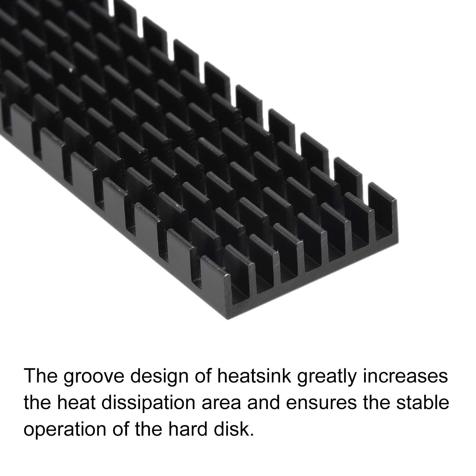 2 Pack M.2 SSD Heatsink Cooler with Thermal Pad 70x22x6mm Black