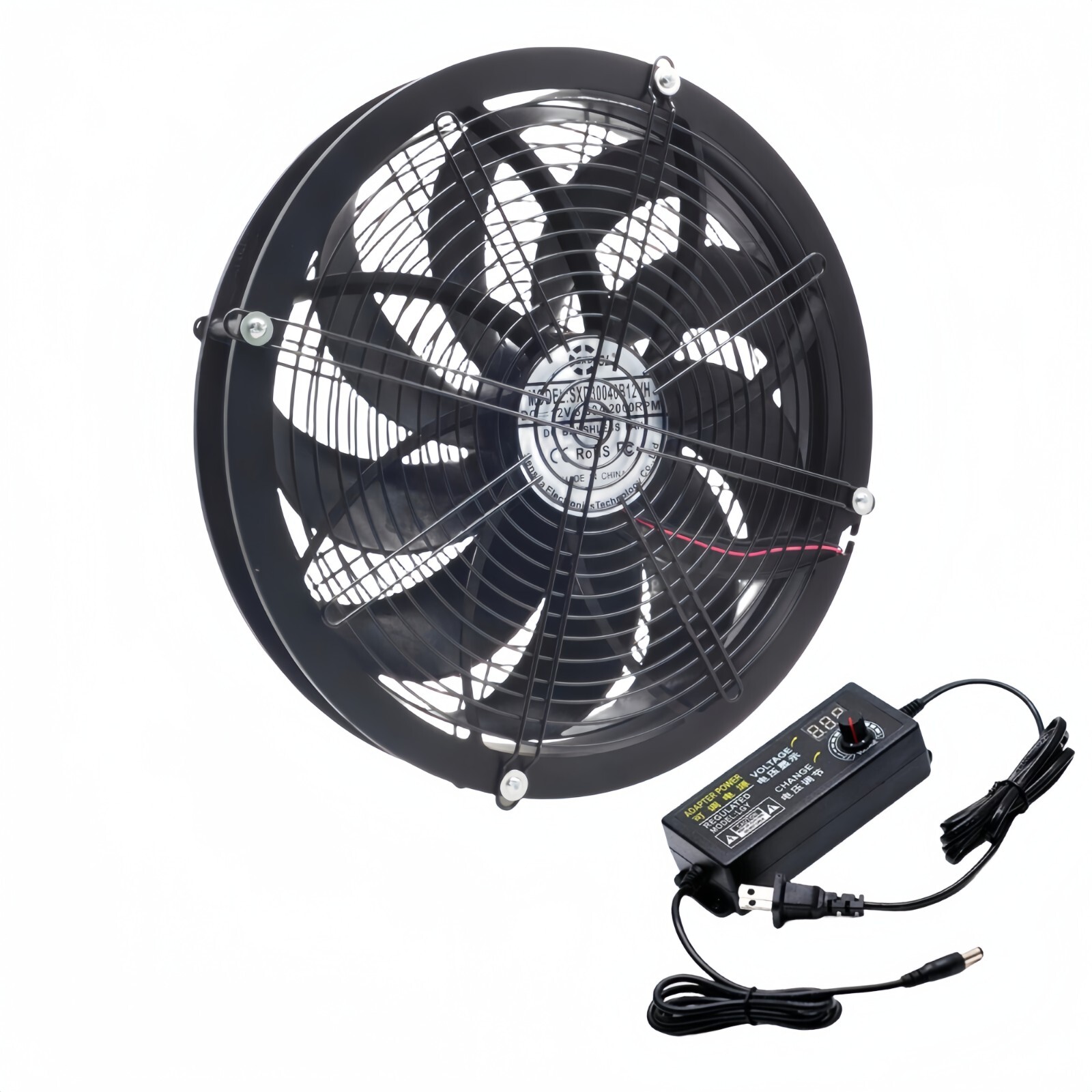Circular 30cmX4cm 12-Inch 115V 230V Industrial Fan US EU Speed Controller 730CFM