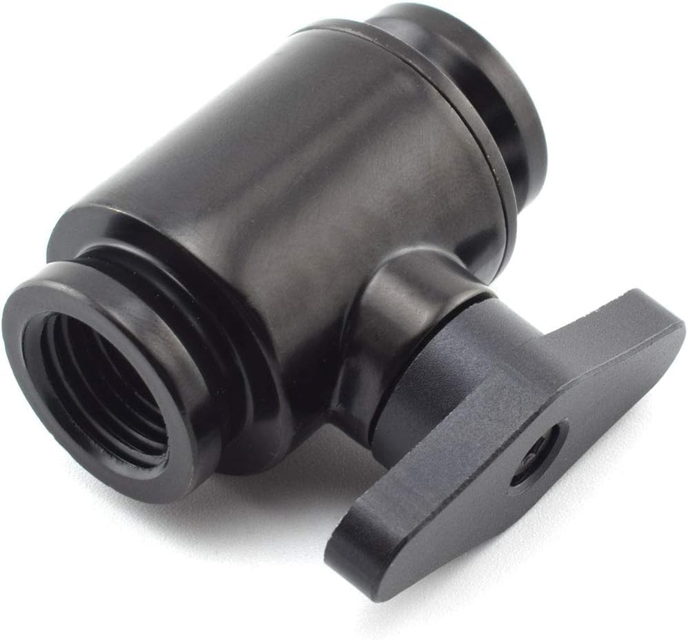 2 PCS G1/4 Internal Thread Water Cooling Valve Brass Shut Off Black Handle