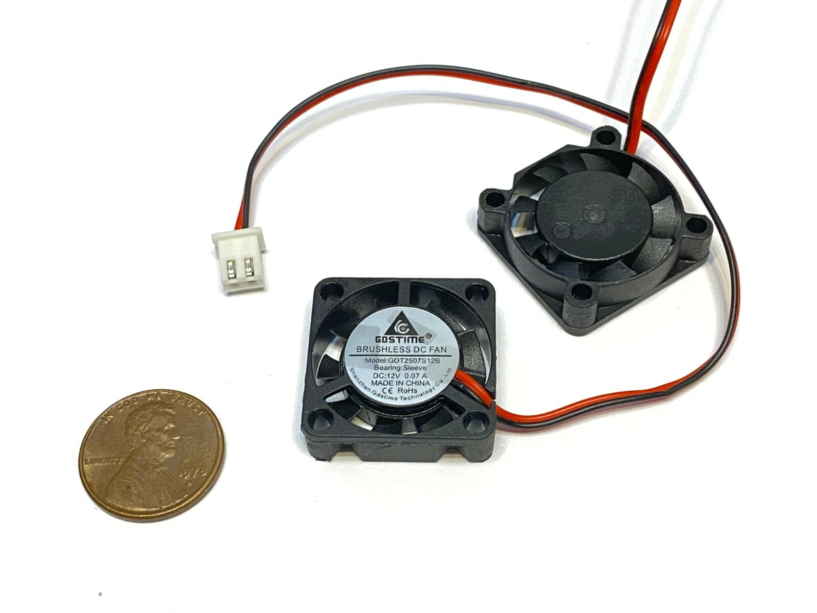 5 GDT mini Cooler 12V 2pin 2510 25x25x10mm DC Cooling Fan micro brushless WD c7