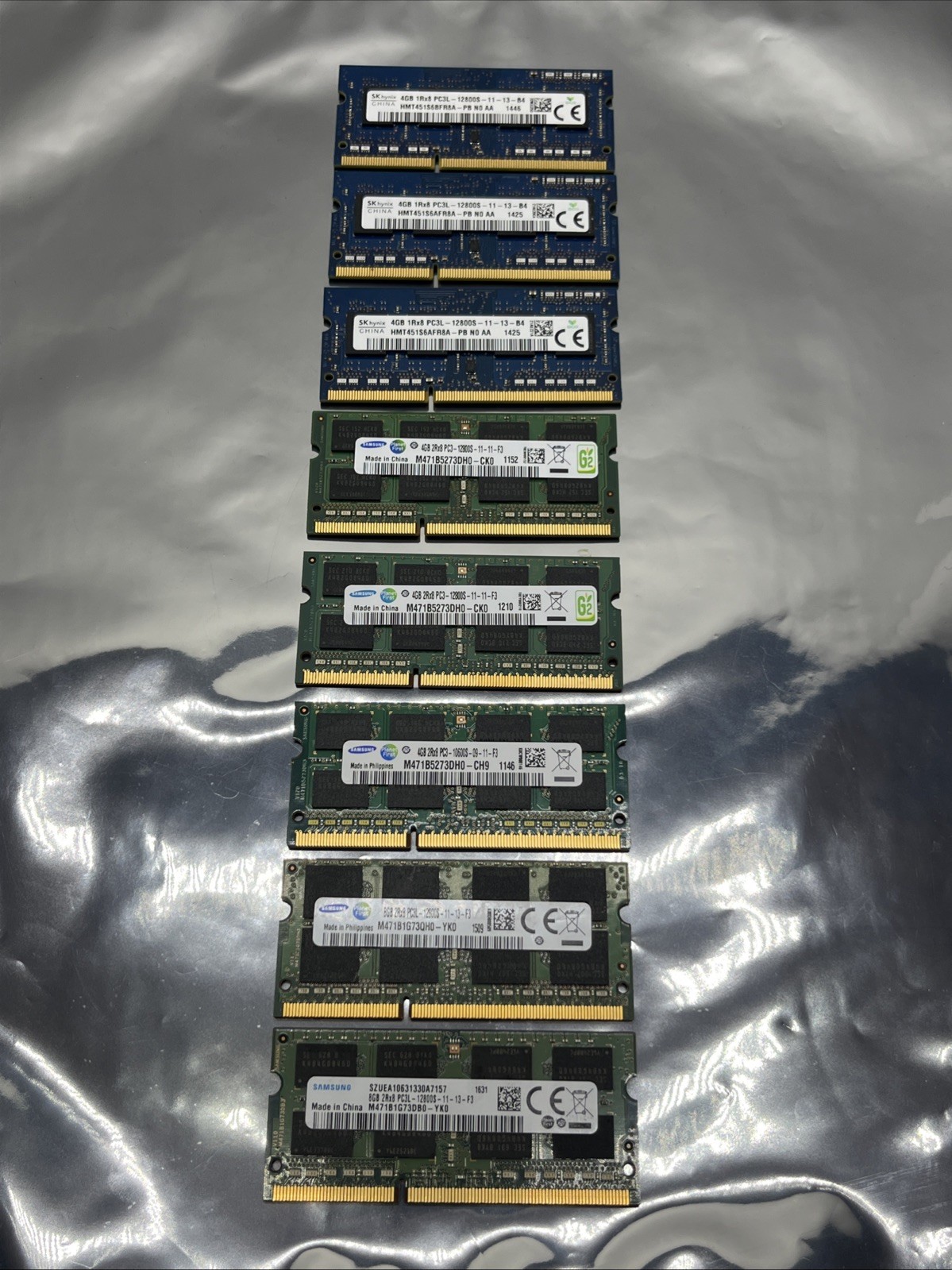 Lot of 8 4GB/8GB (40GB TOTAL) PC3L 12800S Samsung & SK Hynix RAM Memory