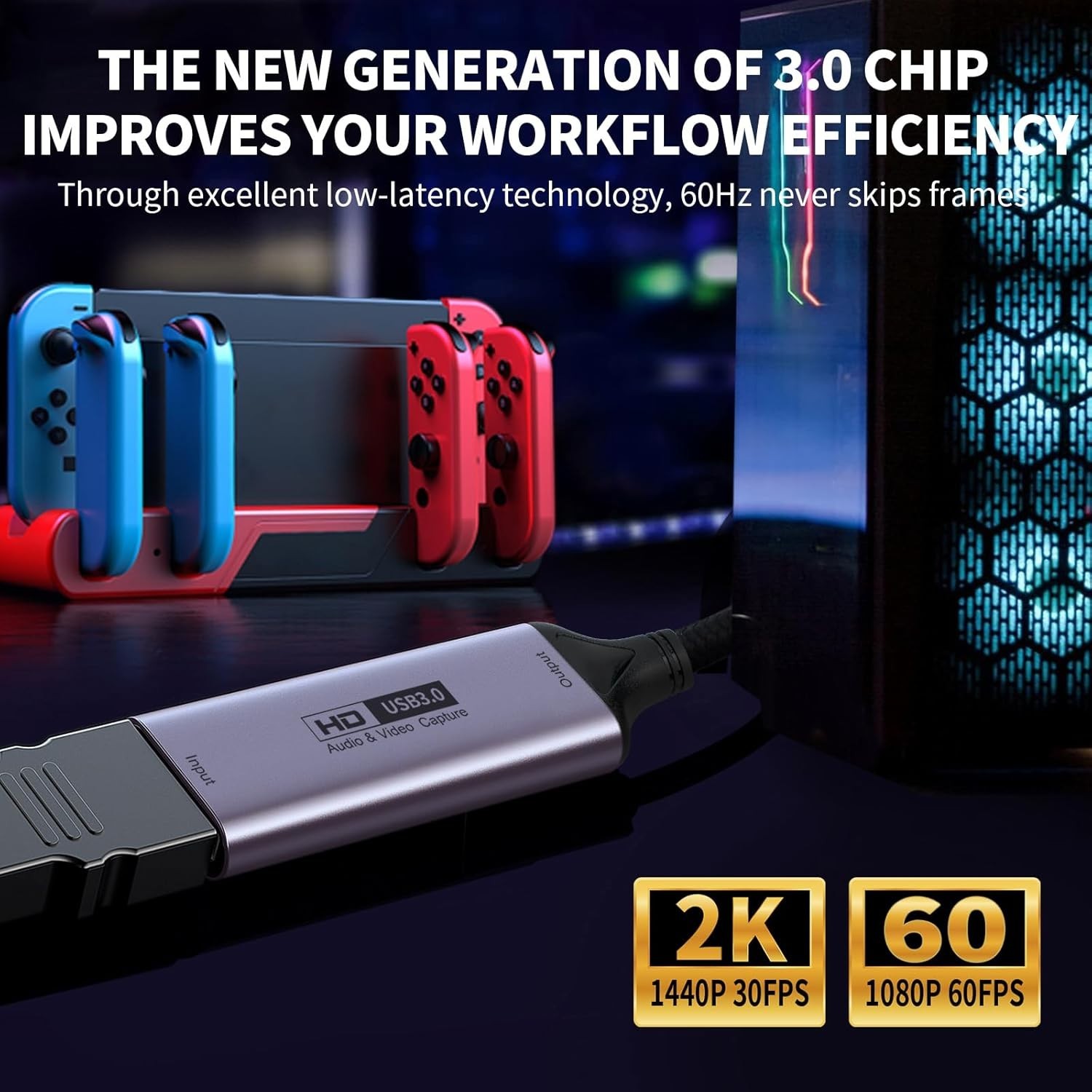 Ultra-Low Latency HDMI to USB C Capture Card for Seamless Gaming & Teaching