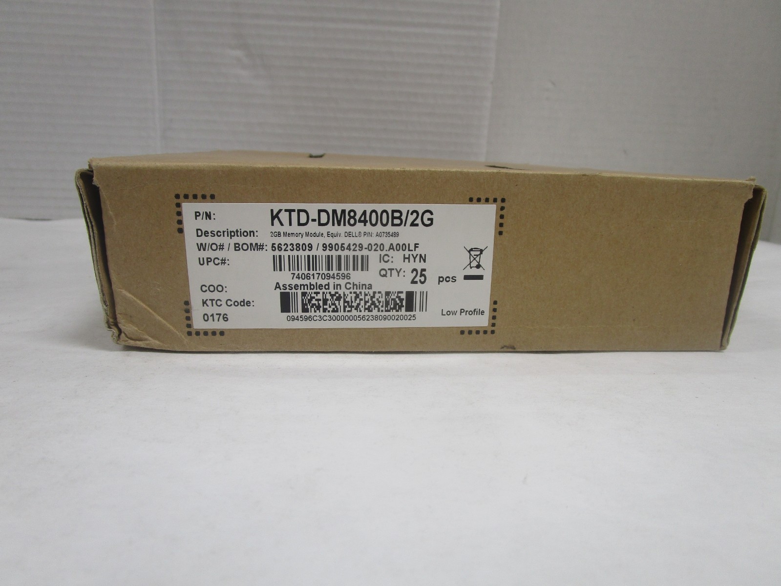 KINGSTON 2GB Desktop Memory Low Profile KTD-DM8400B/2G NEW OPEN BOX OF 18