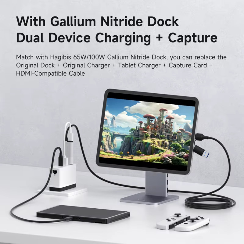 USB 3.0 Video Capture Card HDMI to Usb-A/Type-C Capture Cable PD 100W for Quest