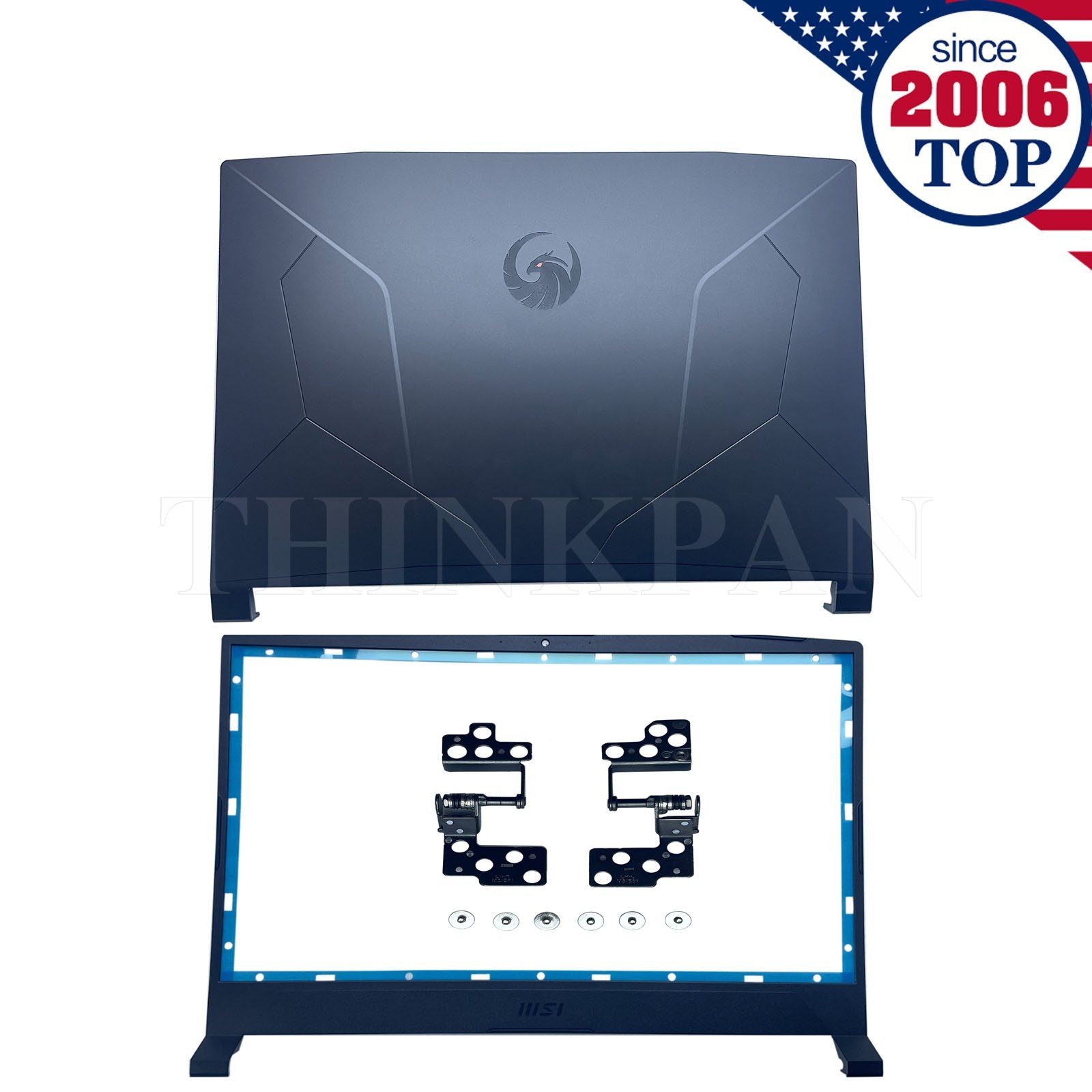 New LCD Back Cover+Bezel+Hinges+Screw for MSI Bravo 15 B5DD MS-158K 30758KA222