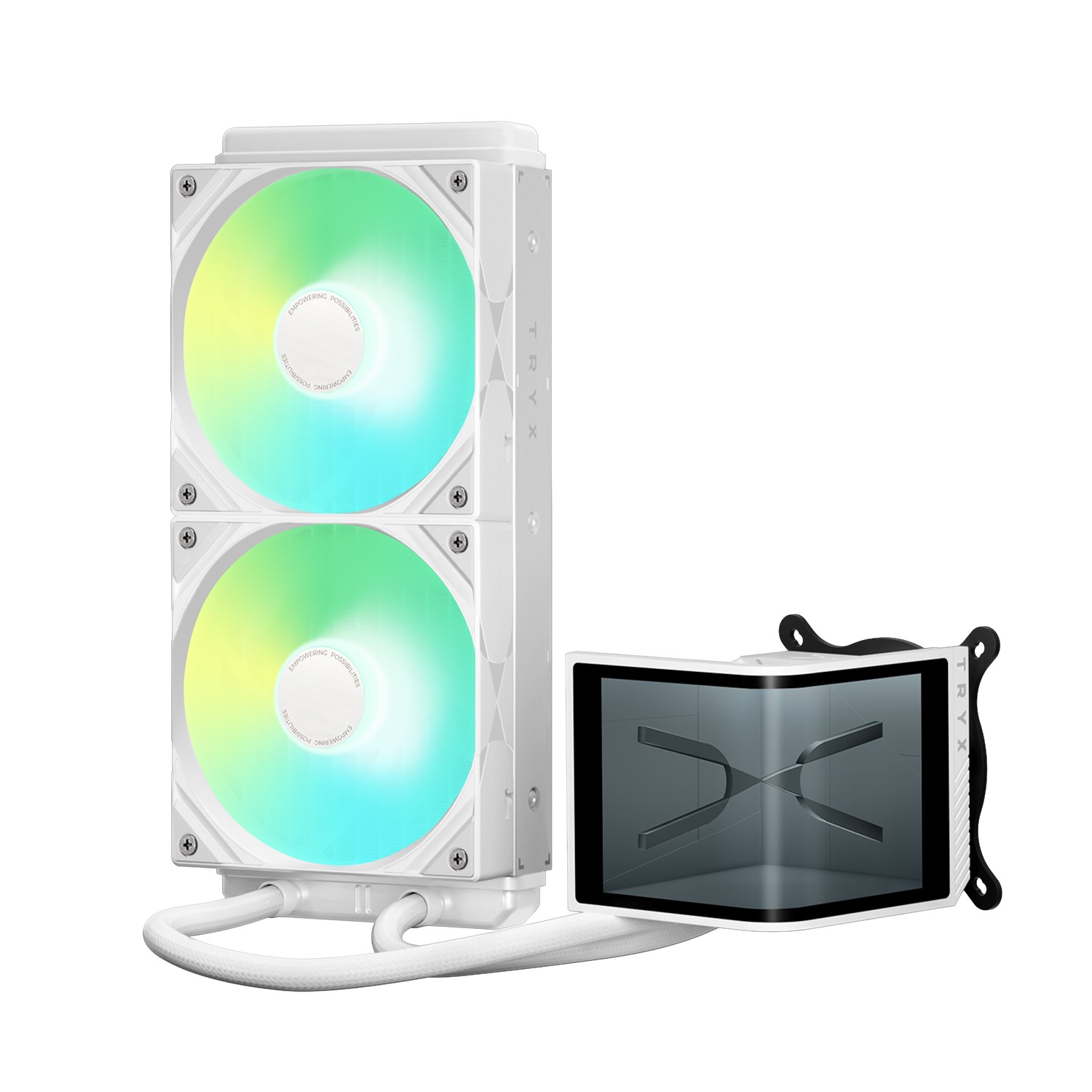 TRYX PANORAMA SE ARGB 240 White Liquid Cooler 6.67-lnch AMOLED Screen
