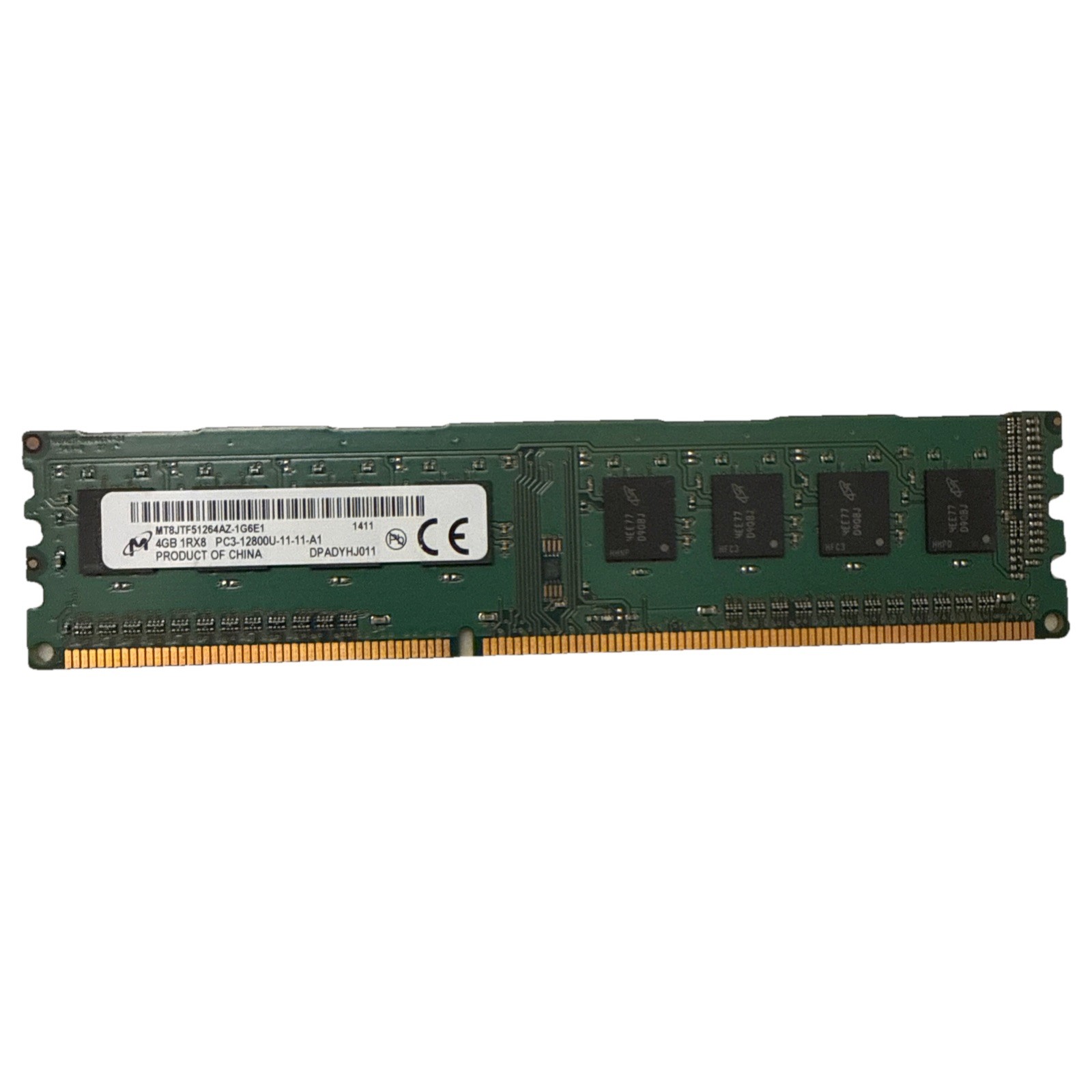 Micron 4GB PC3-12800 (DDR3-1600) Desktop PC Memory – MT8JTF51264AZ-1G6E1