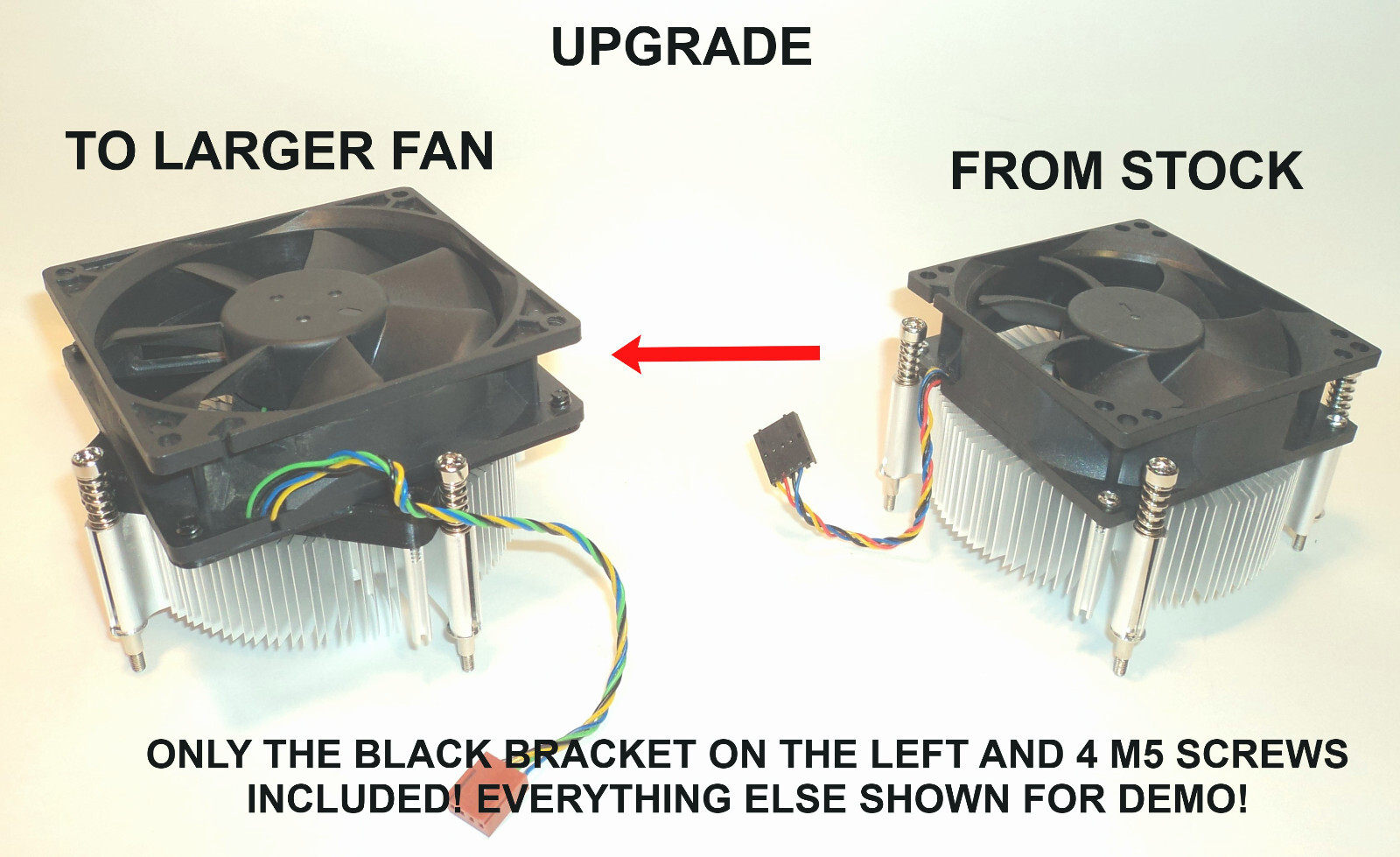 92mm Fan to Dell/HP Heatsink Mod 92mm to 80mm Centered OFFSET Cone Fan Adapter