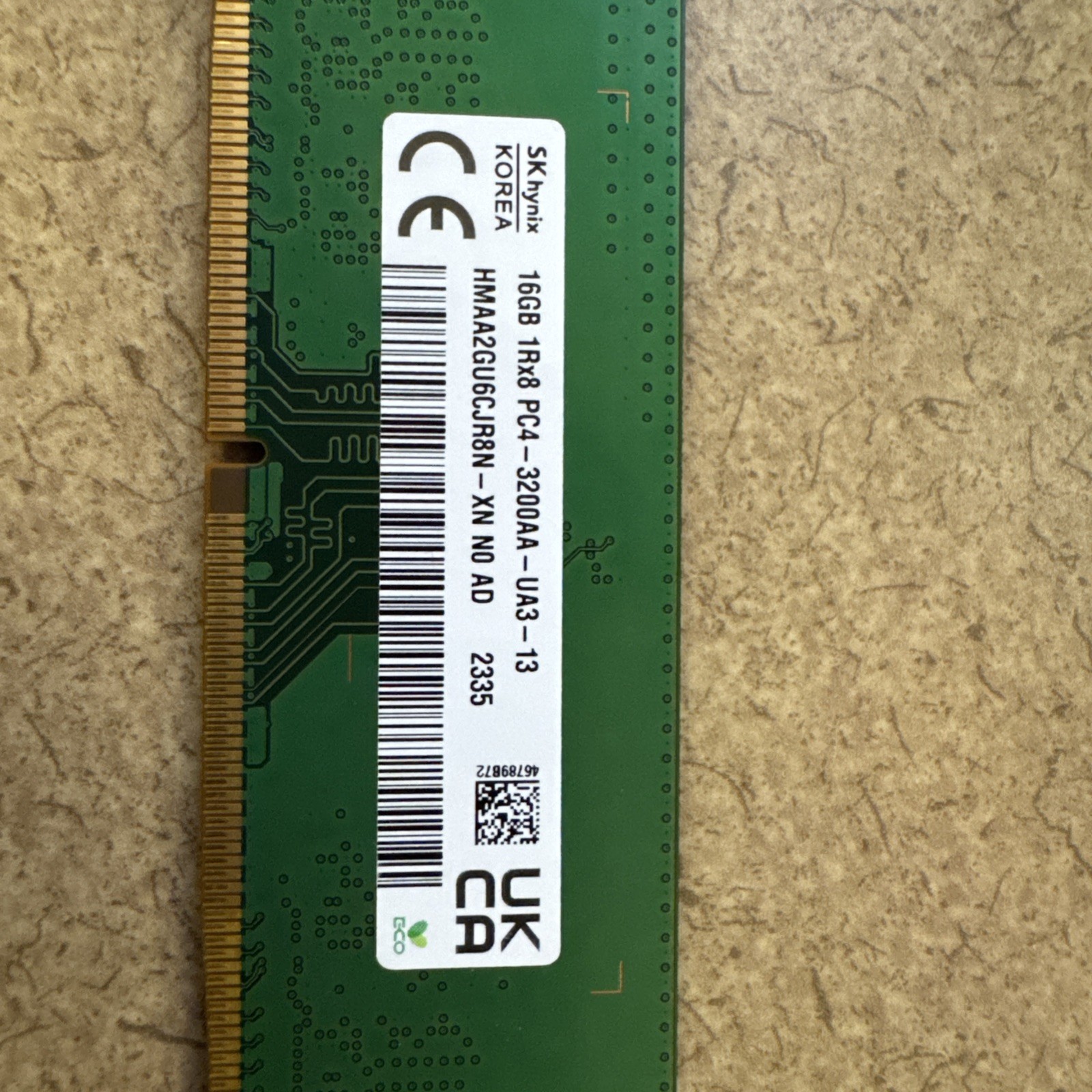 Hynix 16GB DDR4 3200 MHz PC4-25600 1Rx8 DIMM Desktop Memory RAM HMAA2GU6CJR8N-XN