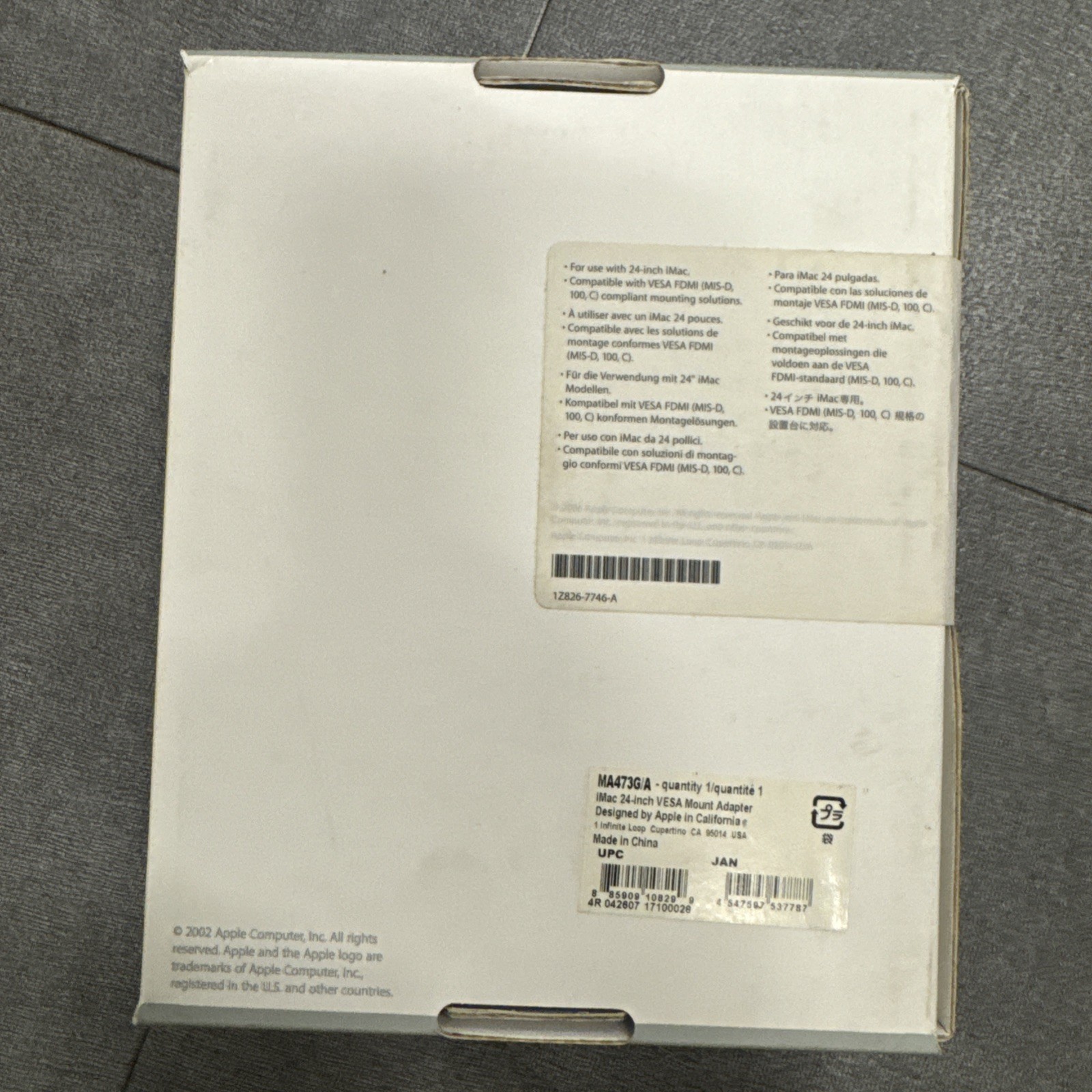 Apple iMac 24-inch VESA Mount Adapter – MB060G/A